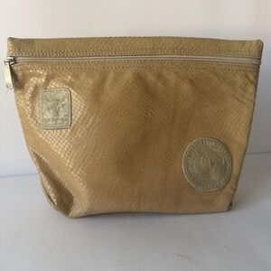 Carlos Falchi Gold Textured Toiletry Bag